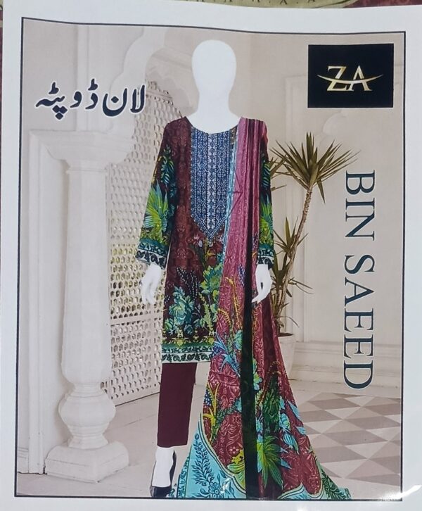 Lawn three piece with (Lawn) dupatta