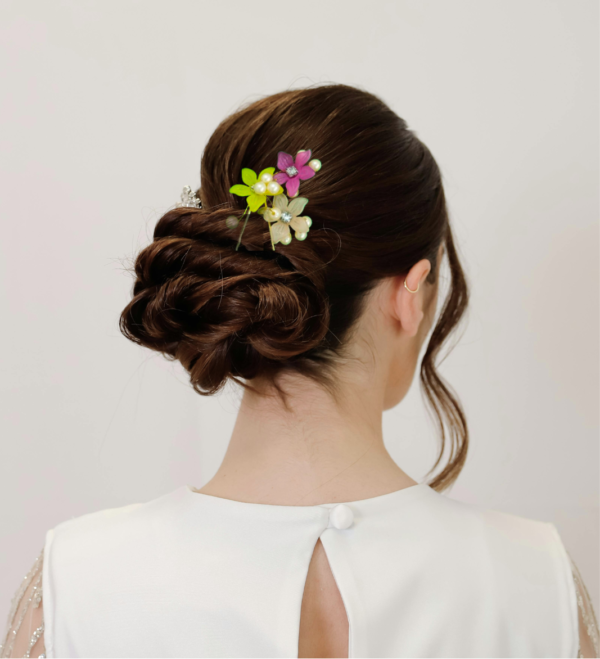 Flower bun clip (pin), aesthetic Flower  bun pin - Image 3