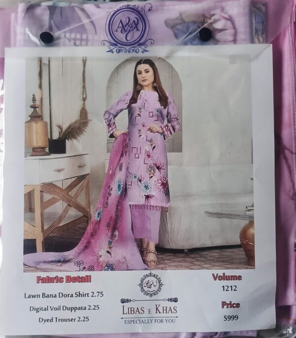 Libas e Khas Lawn Bana Dora 3-Piece Suit - Volume 1212