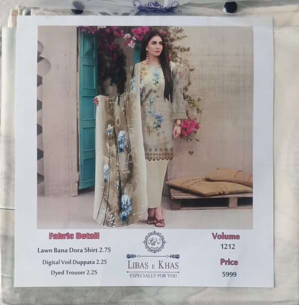 Libas e Khas Lawn Bana Dora 3-Piece Suit - Volume 1212 (Limited Offer!)