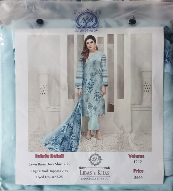 Libas e Khas Lawn Bana Dora 3-Piece Suit - Volume 1212 (Limited Offer!)